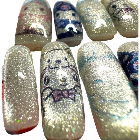 10PcsâPressâOn
Nails/silverâGlittersâprintâstatementânailsâinspiredâbyâmyâmelody - Picture 11 of 17